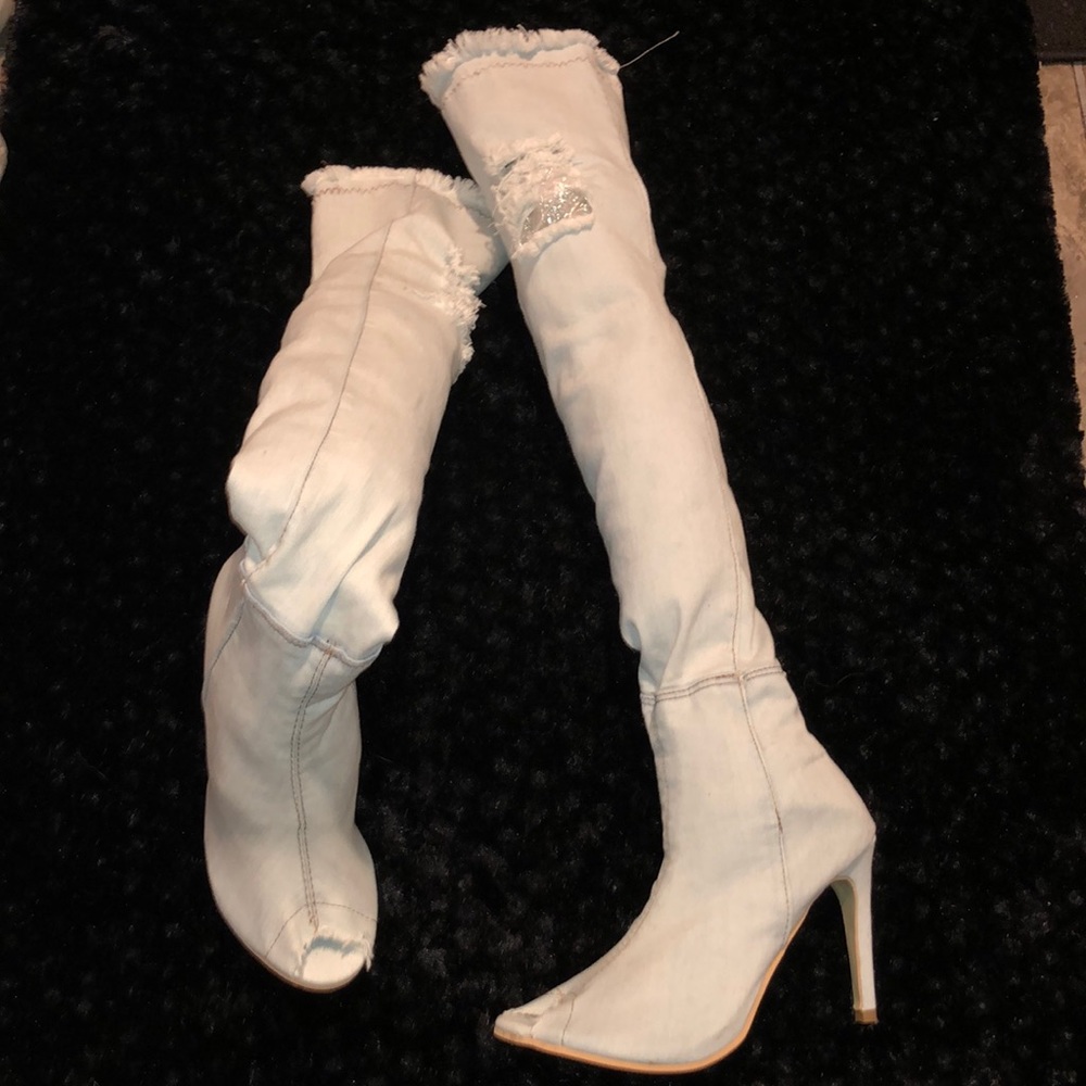 Jean type thigh heels